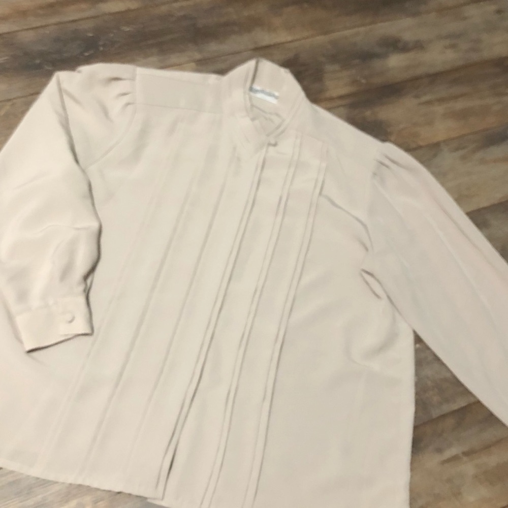 Yves St. Claire 2 VTG Secretarial Pintucked Blouse